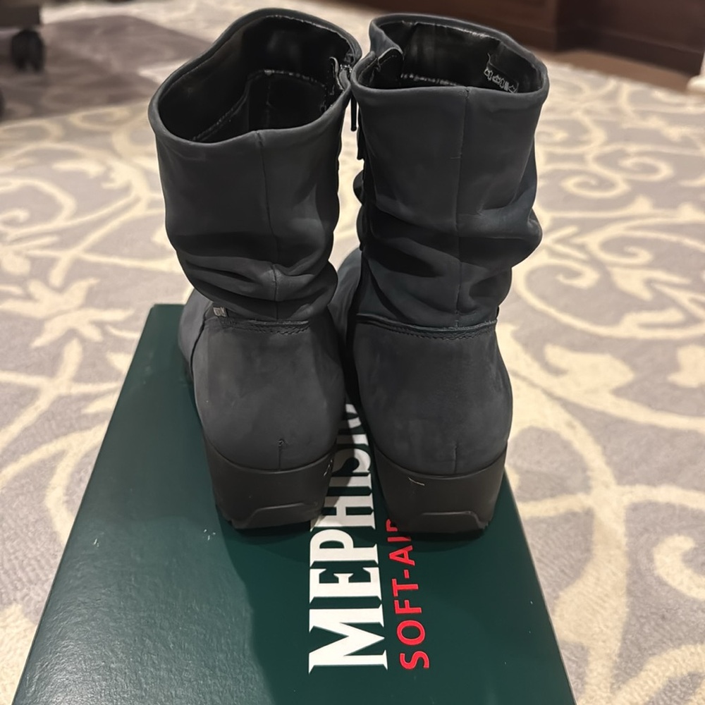 Mephisto Agatha Jeans Blue Booties Sz 6.5 - Picture 5 of 8